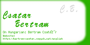 csatar bertram business card